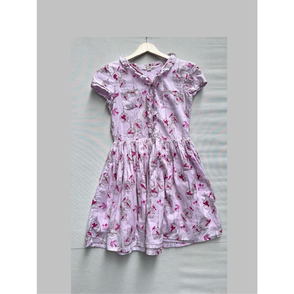 Lands End Kids Pink Bird Girls Dress size 10
